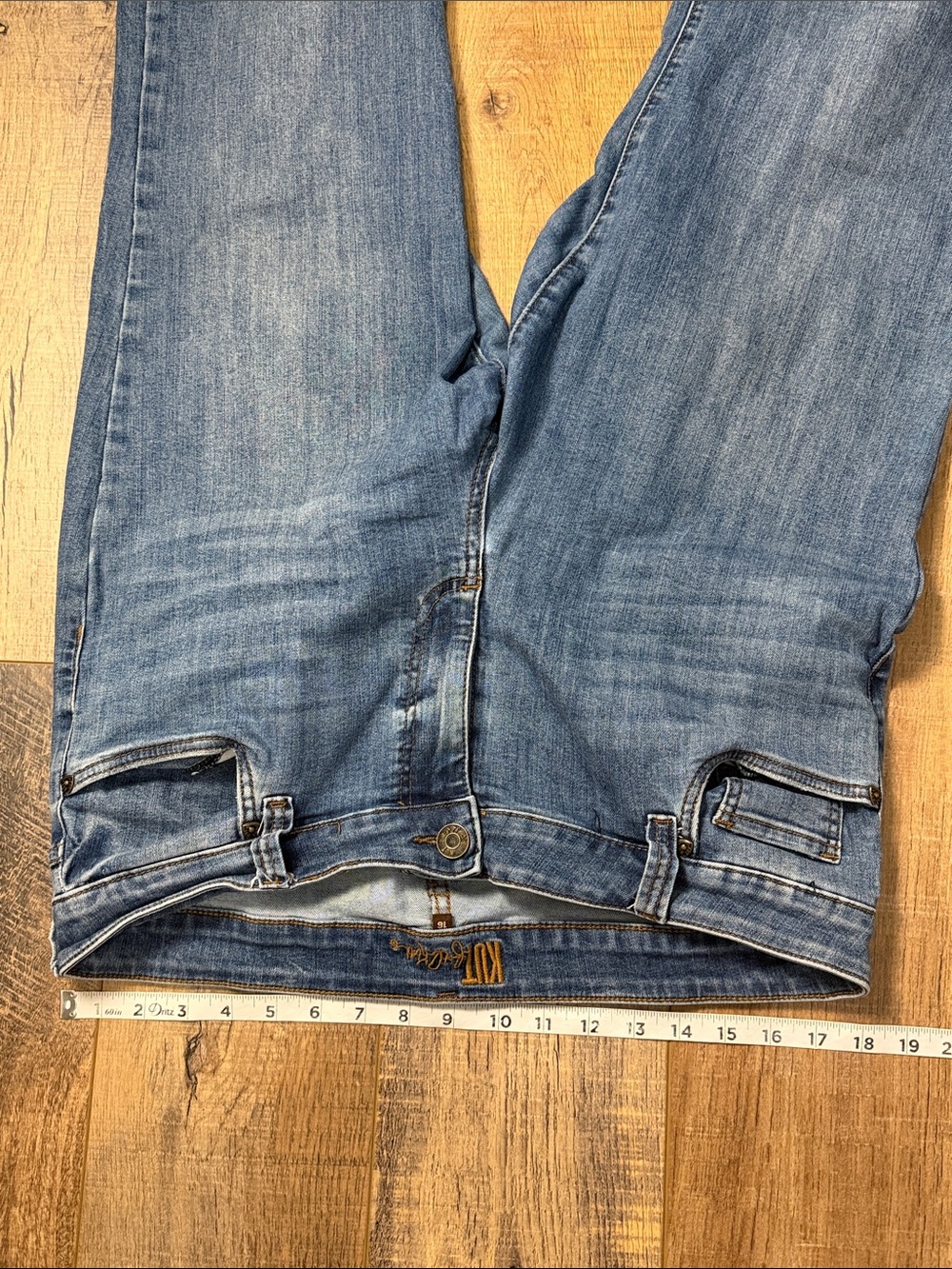KUT from the Kloth Meg Raw Hem High Waist Wide Leg Jeans Size 16 - Picture 7 of 10